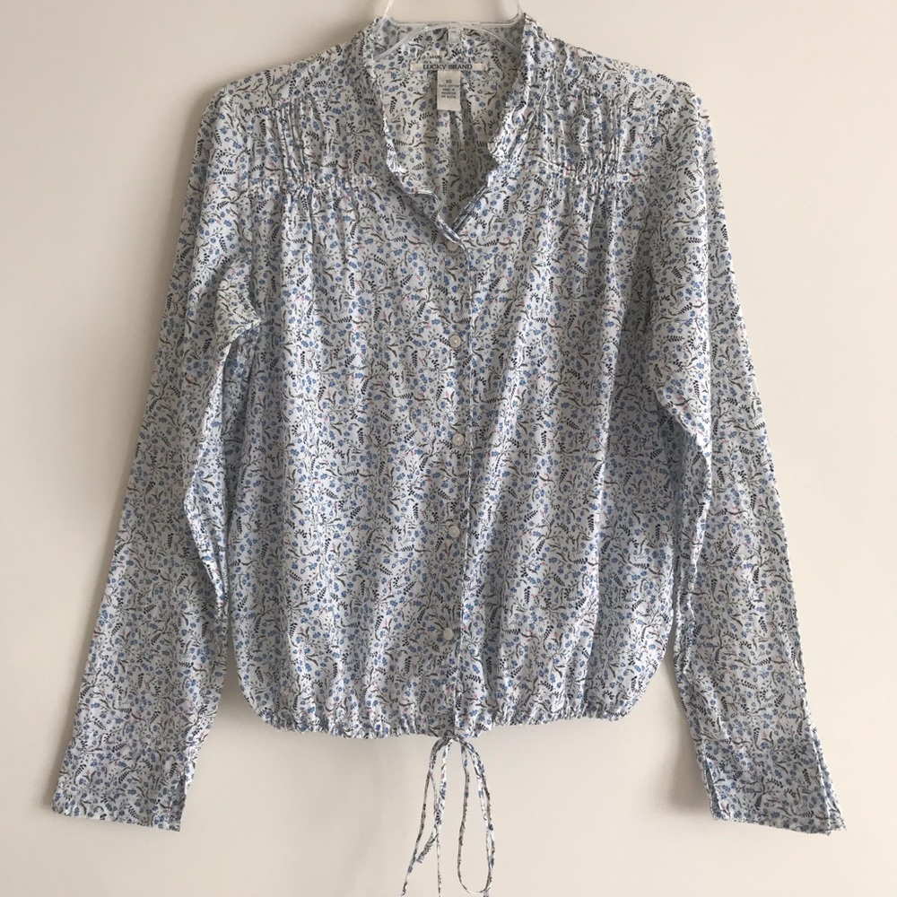 Lucky Brand Floral Button Down Top Sz XS